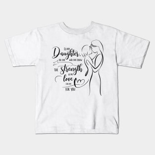 Bold Feminine Strength – Simple Woman Line Art Kids T-Shirt